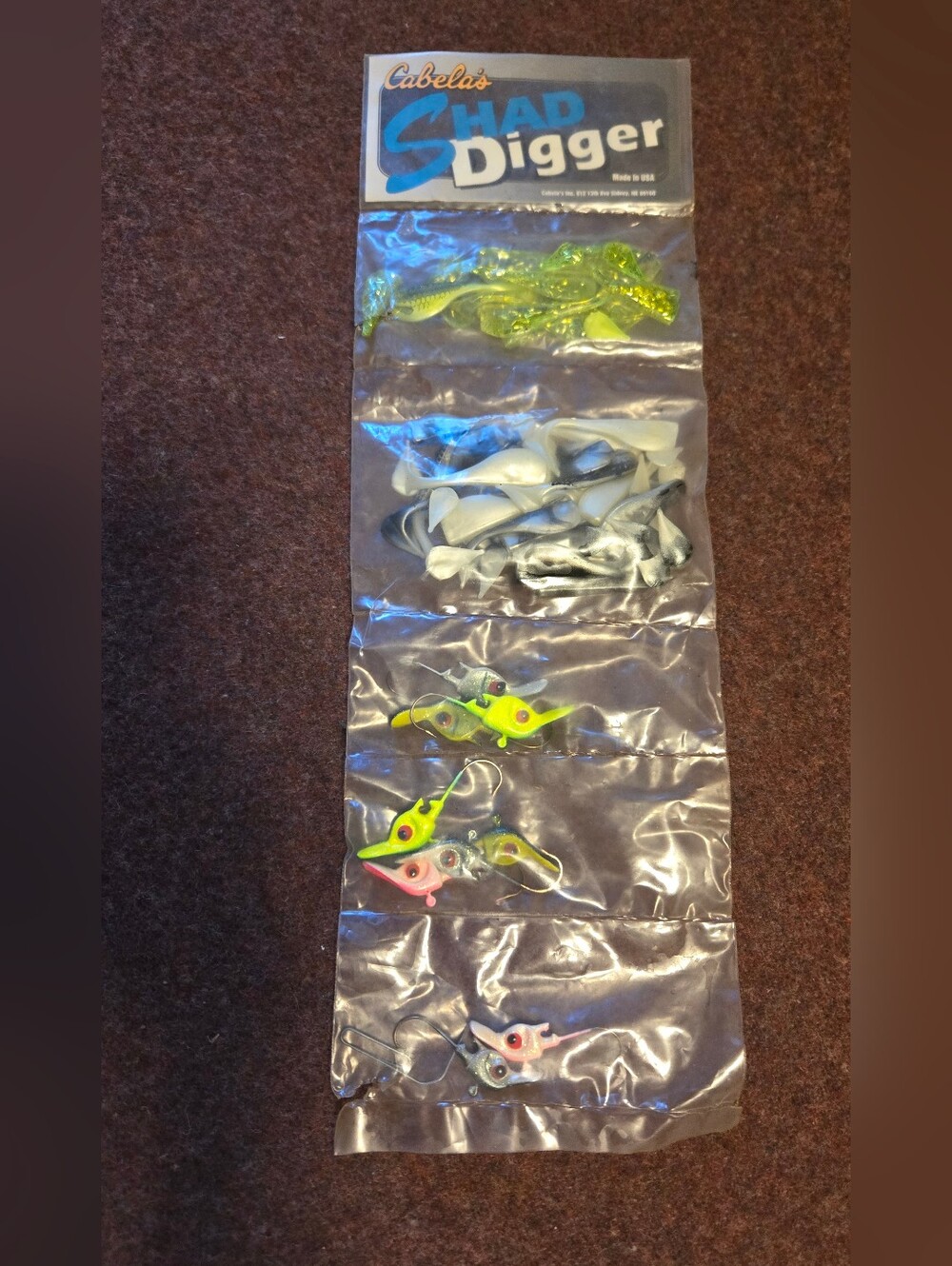 Cabela's "Shad Digger" Branded Panfish Swim Jig Kit Open Vintage Fishing Gear